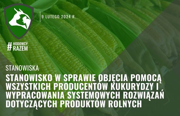 Stanowisko w sprawie objęcia pomocą wszystkich producentów kukurydzy i wypracowania systemowych rozwiązań dotyczących produktów rolnych