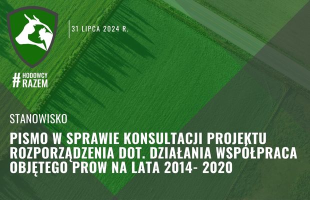 Pismo w sprawie konsultacji projektu rozporządzenia dot. działania Współpraca objętego PROW na lata 2014- 2020