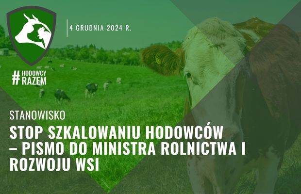 Stop szkalowaniu hodowców – pismo do Ministra Rolnictwa i Rozwoju Wsi