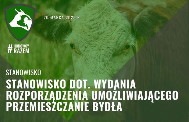 Stanowisko dot. wydania rozporządzenia umożliwiającego przemieszczanie bydła